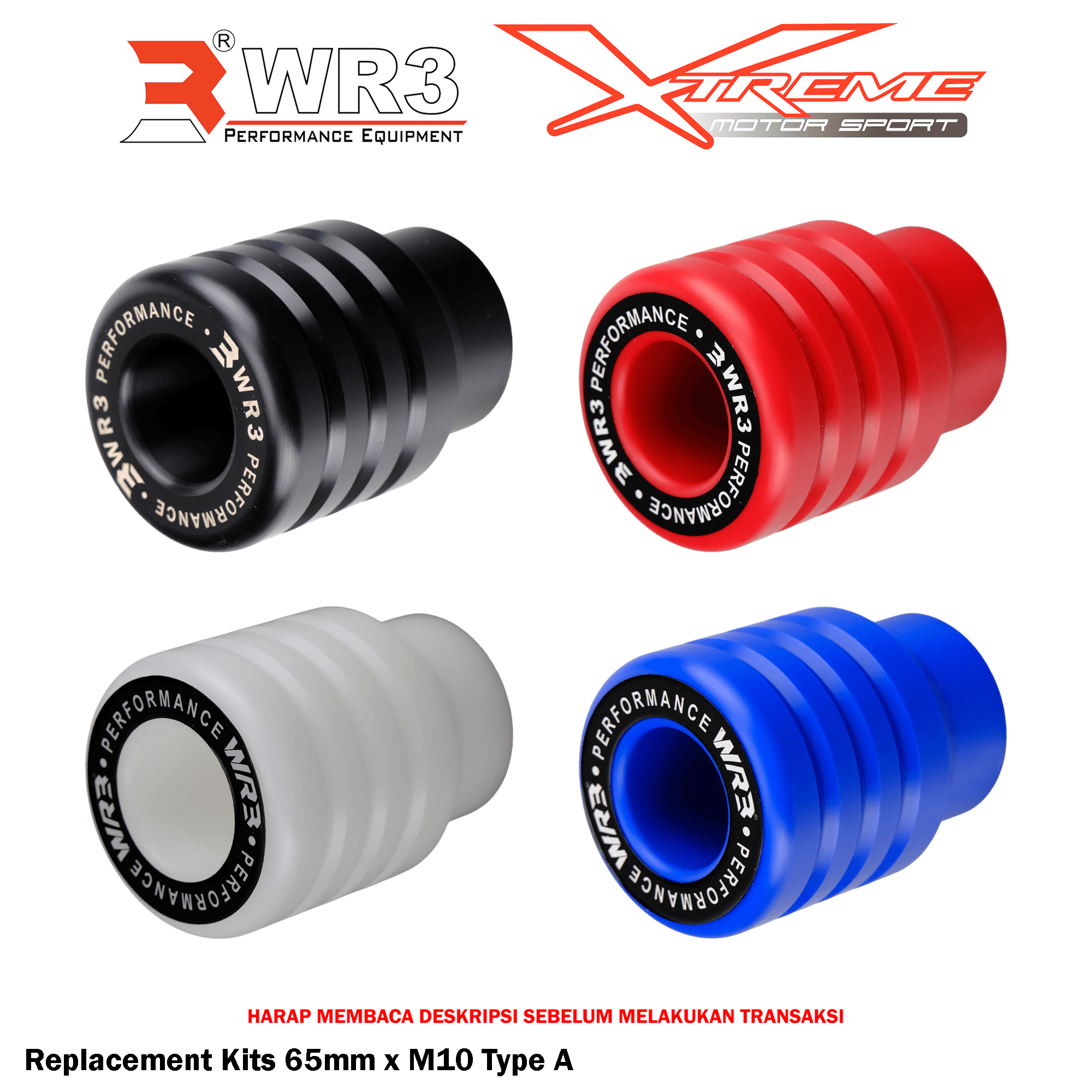 Kepala Frame Slider WR3 90mm / 65mm x M10 Type A