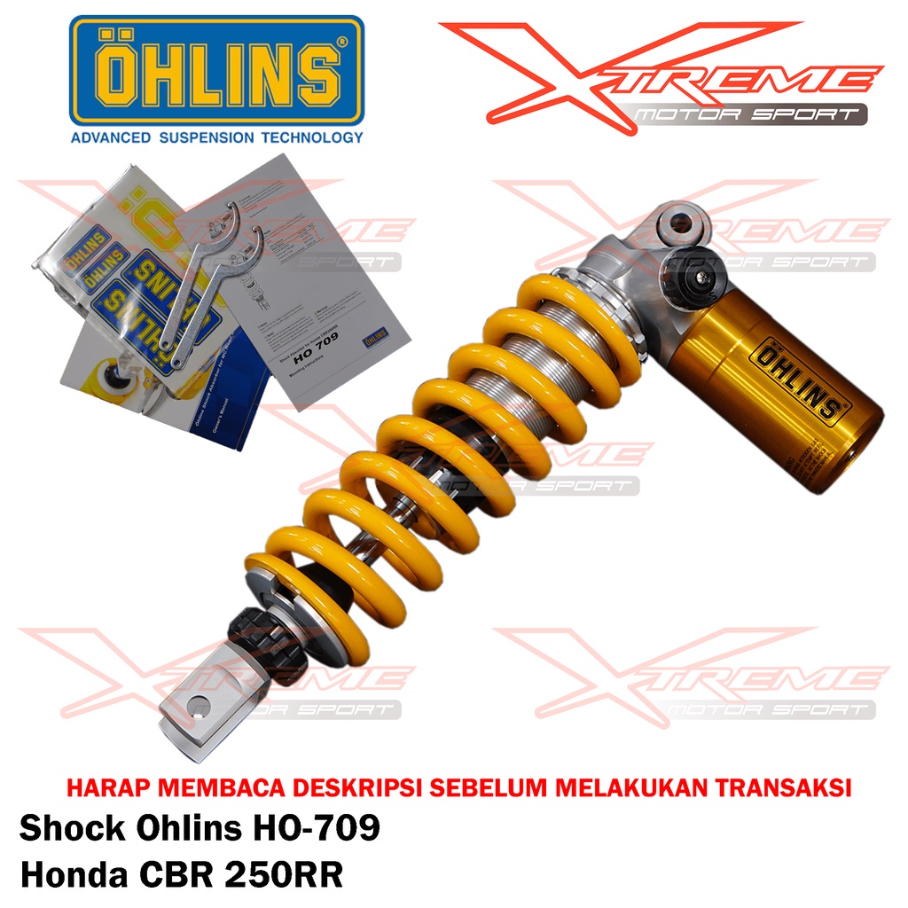 Shock Breaker Ohlins Belakang Original HO 711 CBR 150R & Ninja 150 RR / HO 709 CBR 250RR Garansi Resmi 3thn