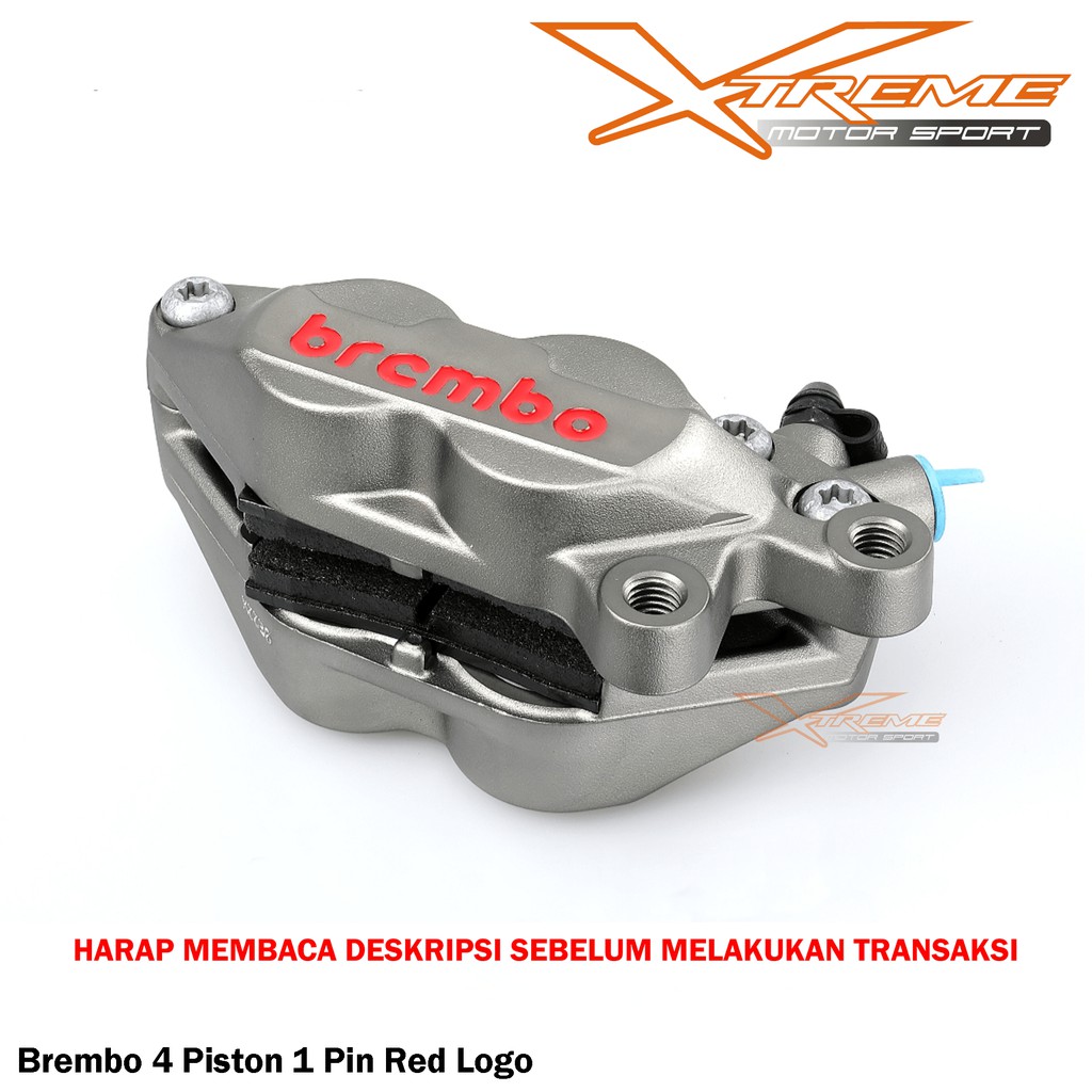 Kaliper Kanan Brembo 4 Piston 1 Pin 4P1P Gray / Black Sebelah Kanan Original Brembo Italy