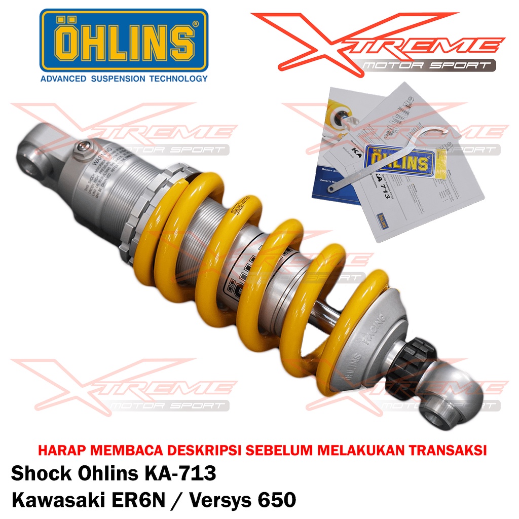 Shock Breaker Ohlins Belakang Original YA 740 Xmax 250 / YA 967 R25 MT25 / KA 713 ER6N Versys 650 / HO 647 Wave 125 RX King Garansi Resmi 3Thn