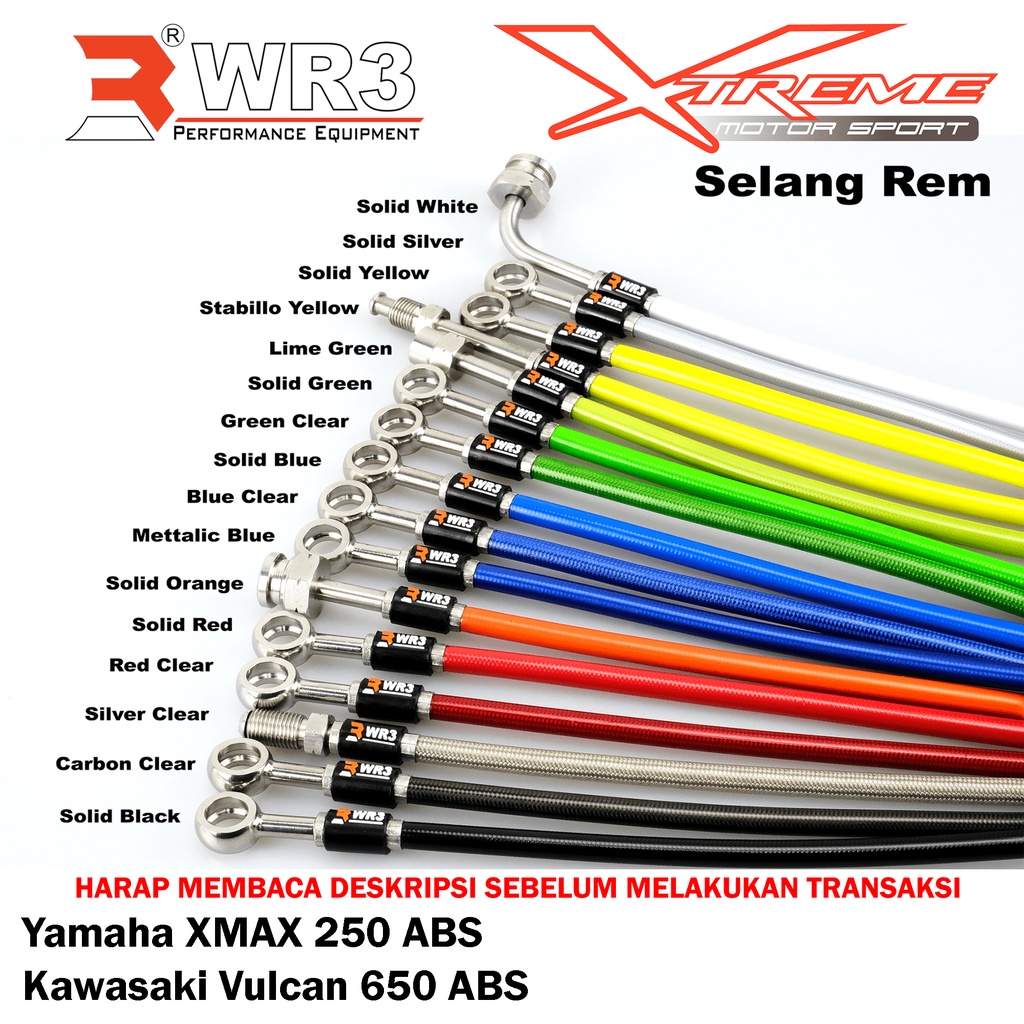 Selang Rem WR3 Depan Belakang Yamaha Xmax 250 ABS