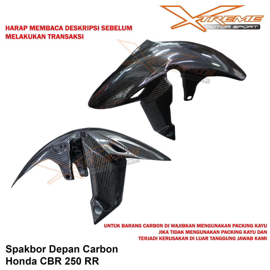 Spakbor Depan Carbon or Karbon ZX25R / Ninja 250Fi NEW / OLD / R25 / MT25 NEW / OLD / CBR 250RR