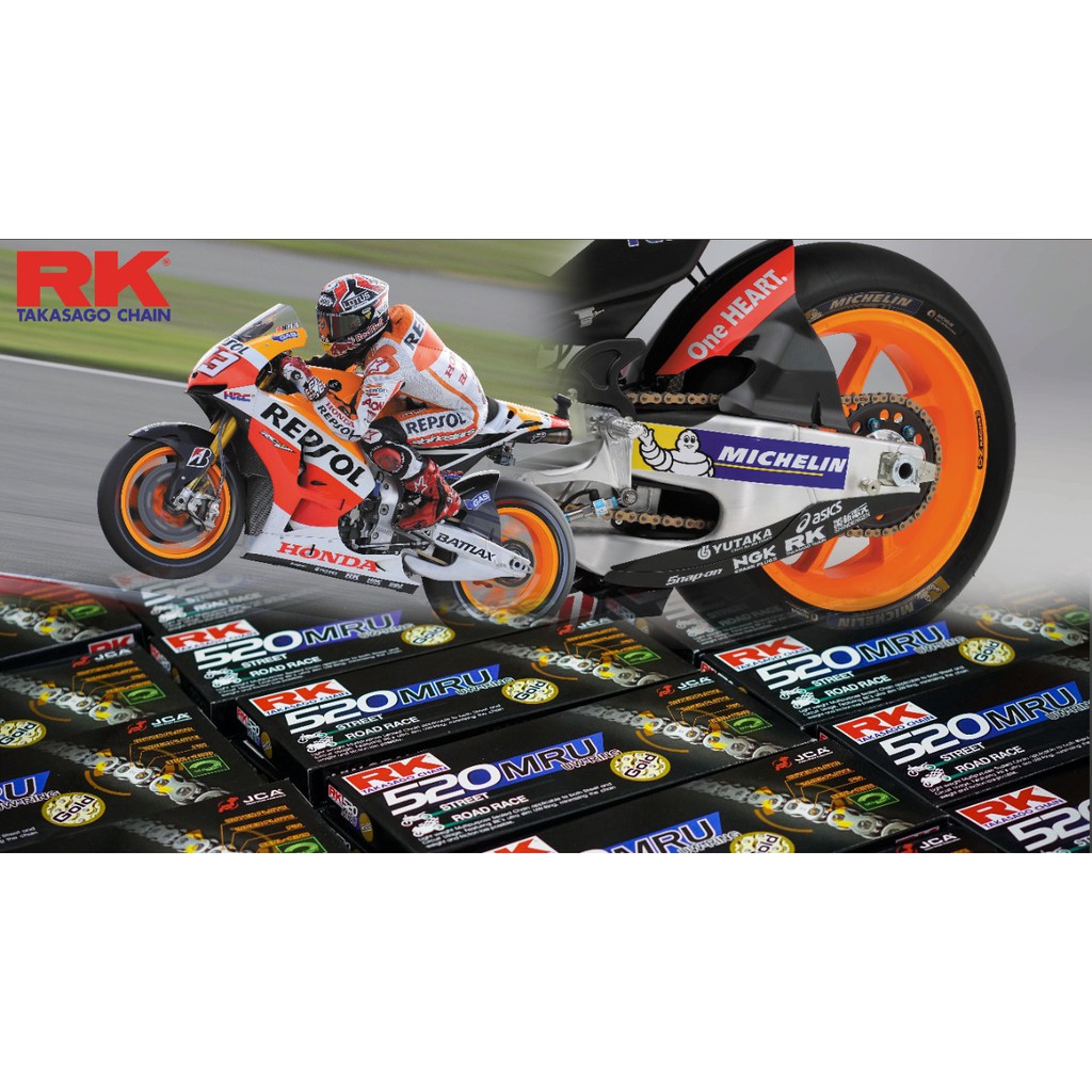 Rantai RK Japan Chain 520 MRU UW-Ring 120L Ninja 250 ER6 Z250 R25 MT25 CBR