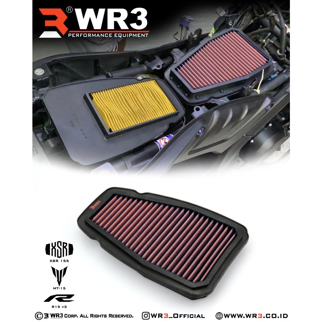 Air Filter Udara Racing WR3 R15 V3 MT15 XSR155 Xmax R25 MT25 / GSX 150