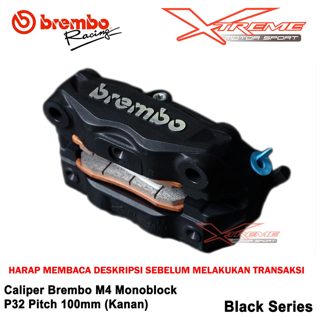 Kaliper Brembo Radial Monoblock M4 P32 100 mm Sebelah Kanan / Kiri Universal Original Brembo Italy