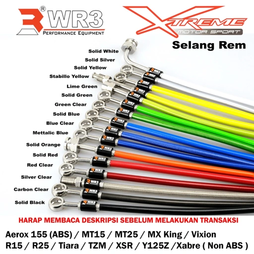 Image of Selang Rem WR3 Aerox ABS MX King New R15 XSR Xabre New Vixion