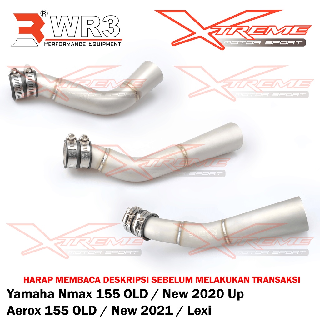 Pipa Velocity WR3 Yamaha Nmax 155 OLD / New 20 UP / Aerox 155 OLD / New 21 Up / Lexi 125
