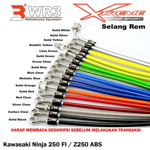 Image of Selang Rem WR3 Kawasaki Ninja 250 Fi OLD / 18 UP / Kawasaki Z250 ABS