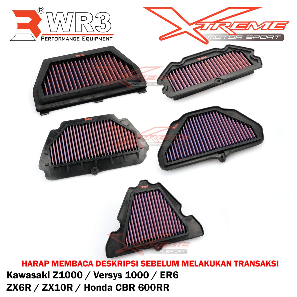 Air Filter Udara Racing WR3 Z1000 Versys 1000 ER6 ZX6R ZX10R CBR 600RR