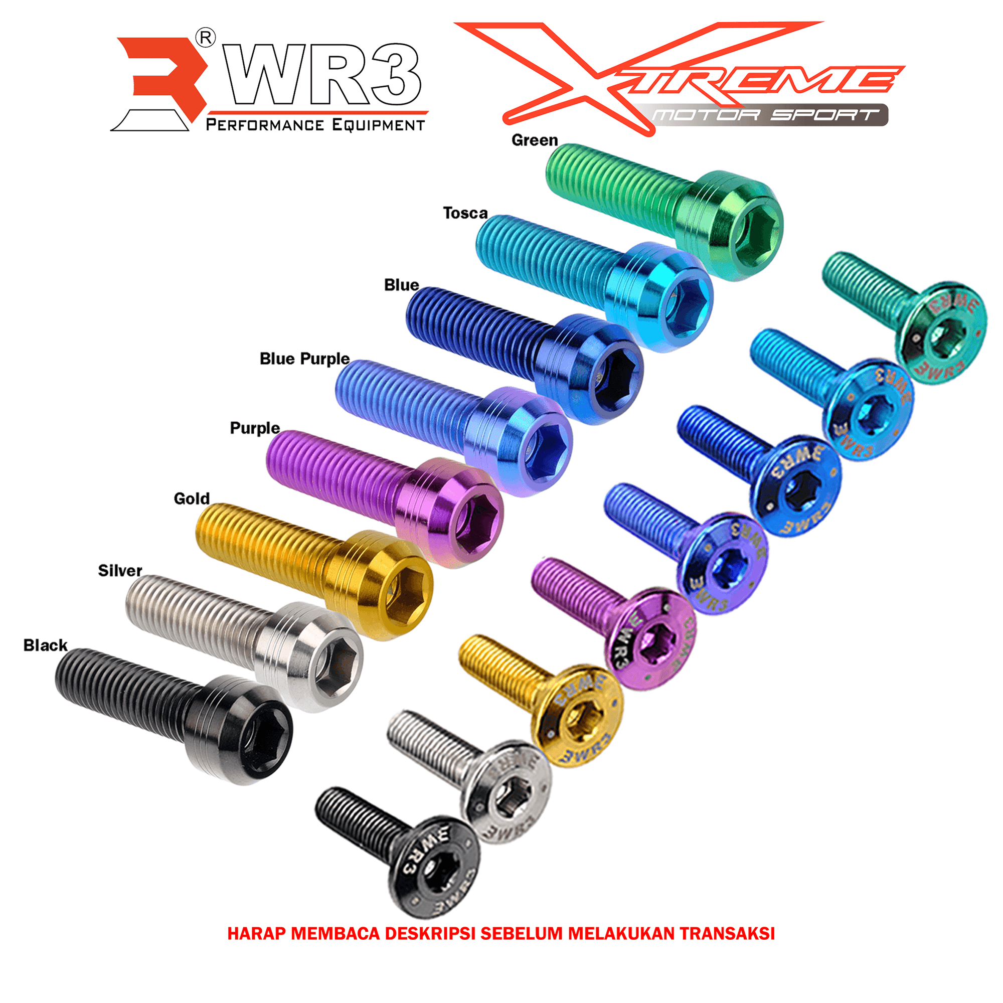 Paketan Baut Titanium WR3 Footstep V Series WR3 ZX25R / CBR 250RR / Ninja RR / R15 V3 / Ninja Old