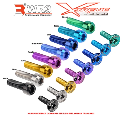 Paketan Baut Titanium WR3 Footstep V Series WR3 ZX25R / CBR 250RR / Ninja RR / R15 V3 / Ninja Old