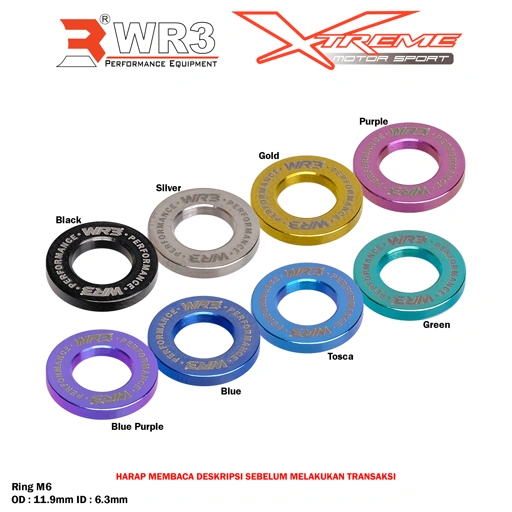 Image of Ring Titanium WR3 M6 OD 11.9mm ID 6.3mm / M8 OD 15.8mm ID 8.4mm / M10 OD 20mm ID 10.4mm
