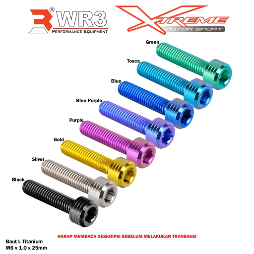 Paketan Baut Titanium WR3 Spion CBR 250RR 600RR / ER6 Versys 250 / R25
