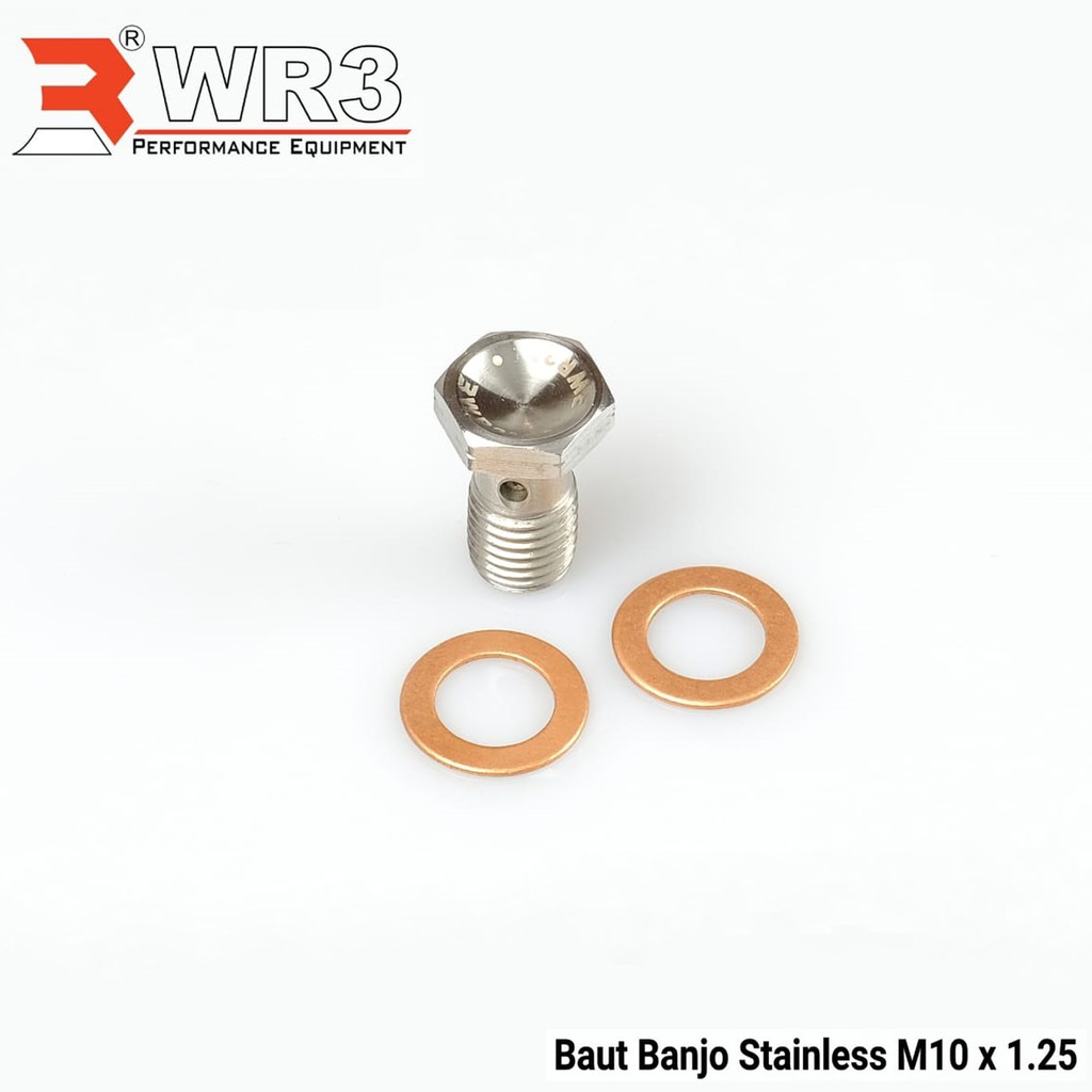 Baut Banjo Single Drat Halus / Drat Kasar WR3 Untuk Kaliper / Master Rem Depan Belakang Universal