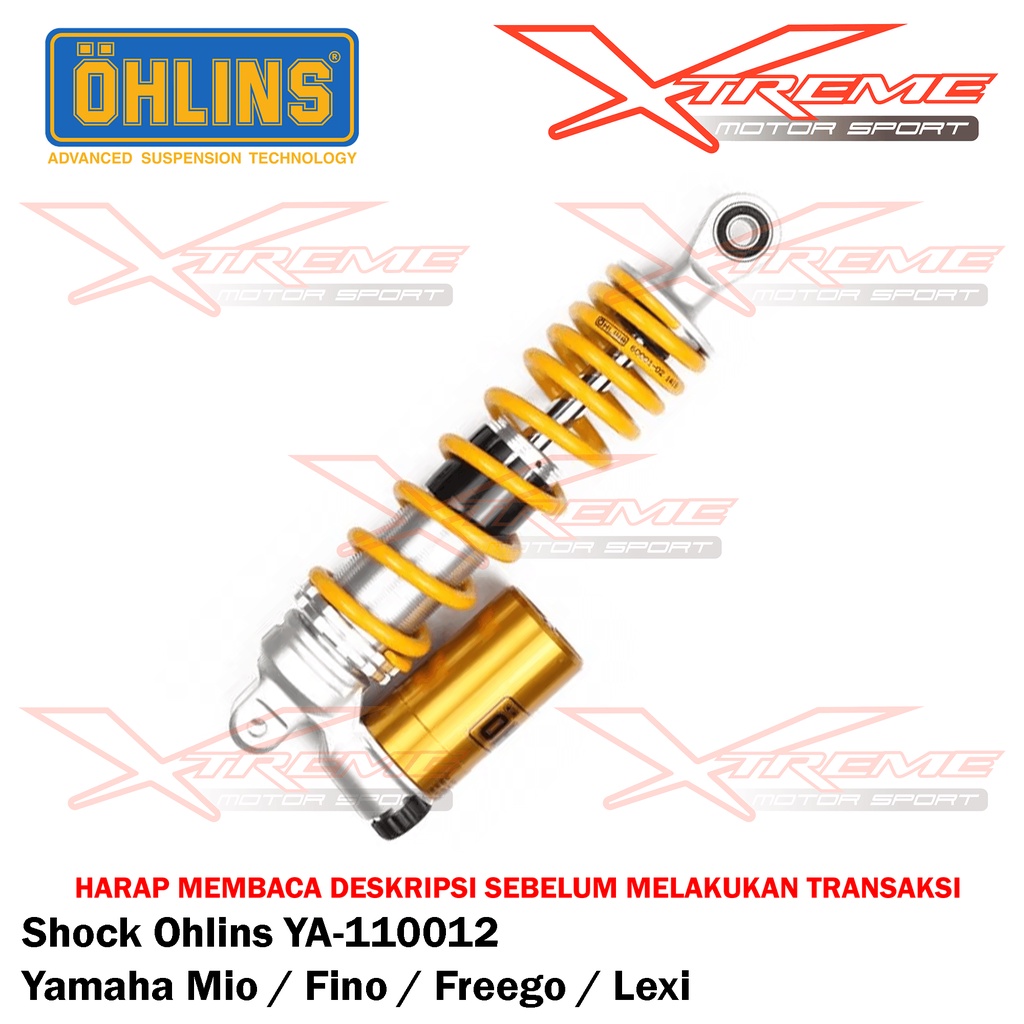 Shock Breaker Ohlins Belakang Original Vario 150 Scoopy Beat / Mio Fino Lexi Freego Garansi Resmi 3thn