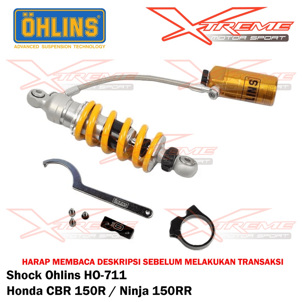 Shock Breaker Ohlins Belakang Original HO 711 CBR 150R & Ninja 150 RR / HO 709 CBR 250RR Garansi Resmi 3thn