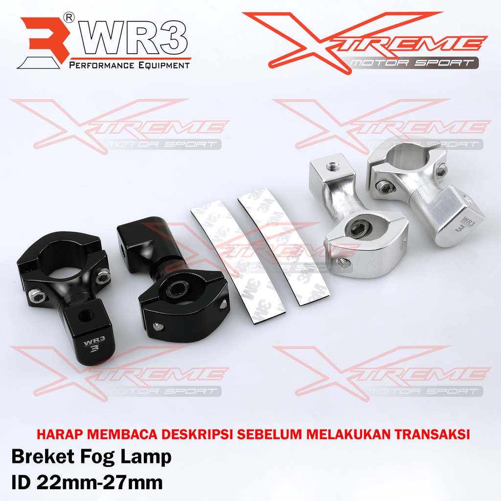 Breket Dudukan Lampu Tembak Foglamp WR3 Gold Runway GR Clear Water Crash Bar Universal Xmax Versys GS