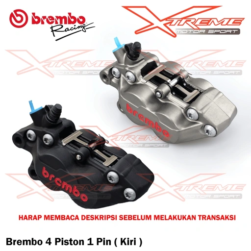 Image of Kaliper Kiri Brembo 4 Piston 1 Pin 4P1P Gray / Black Sebelah Kiri Original Brembo Italy