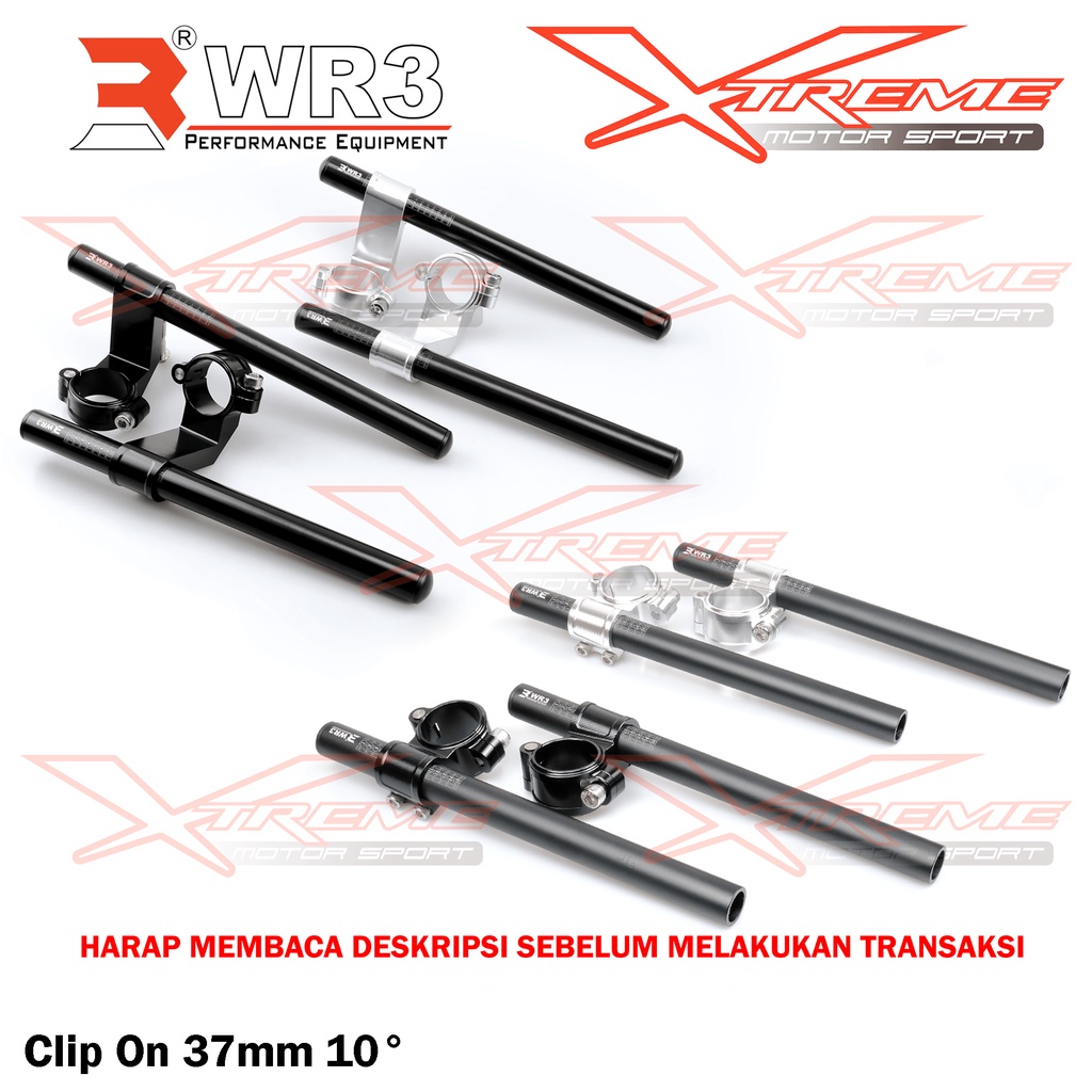 Stang Jepit / Clip On Underyoke WR3 37mm Ninja 250 Fi Old / 250R Karbu / CBR 250R OLD
