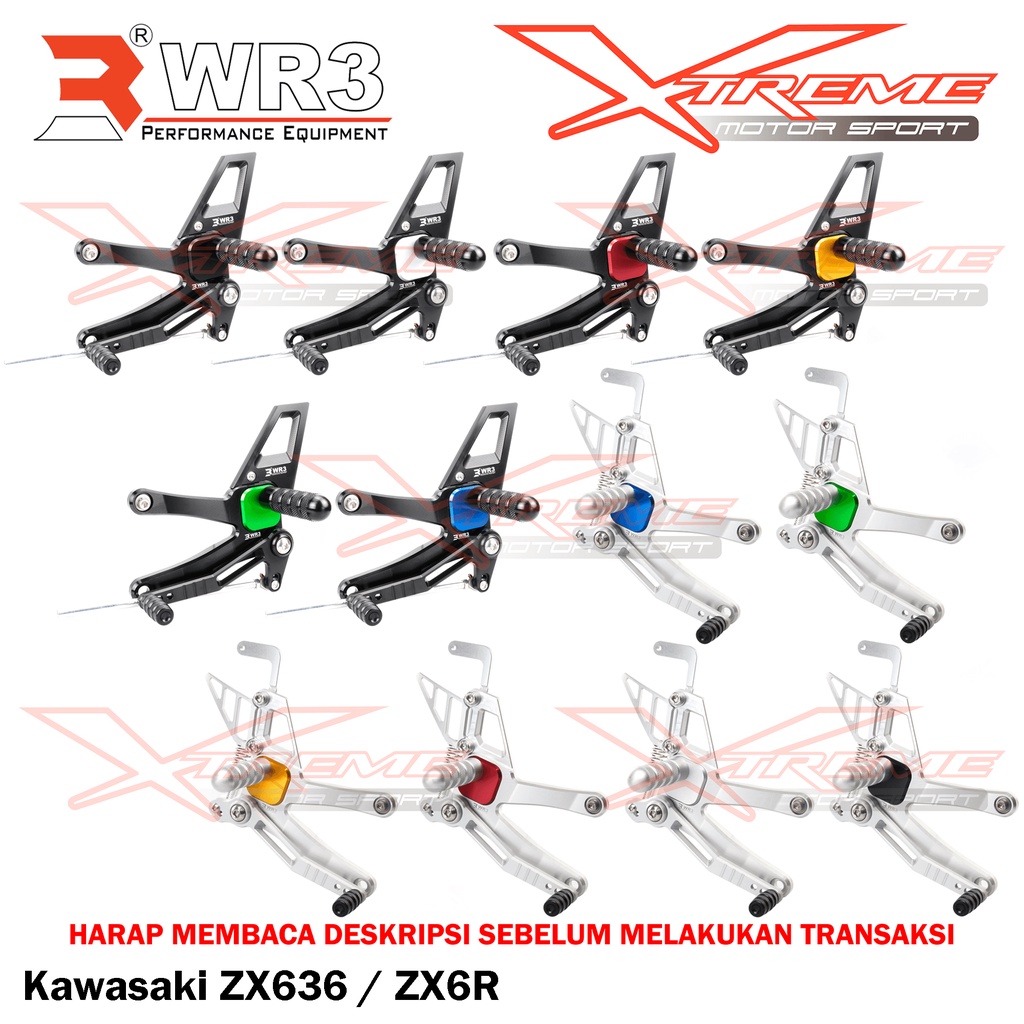 Footstep Rearset Underbone Racing WR3 Kawasaki ZX636 ZX6R Z900 ZX25R