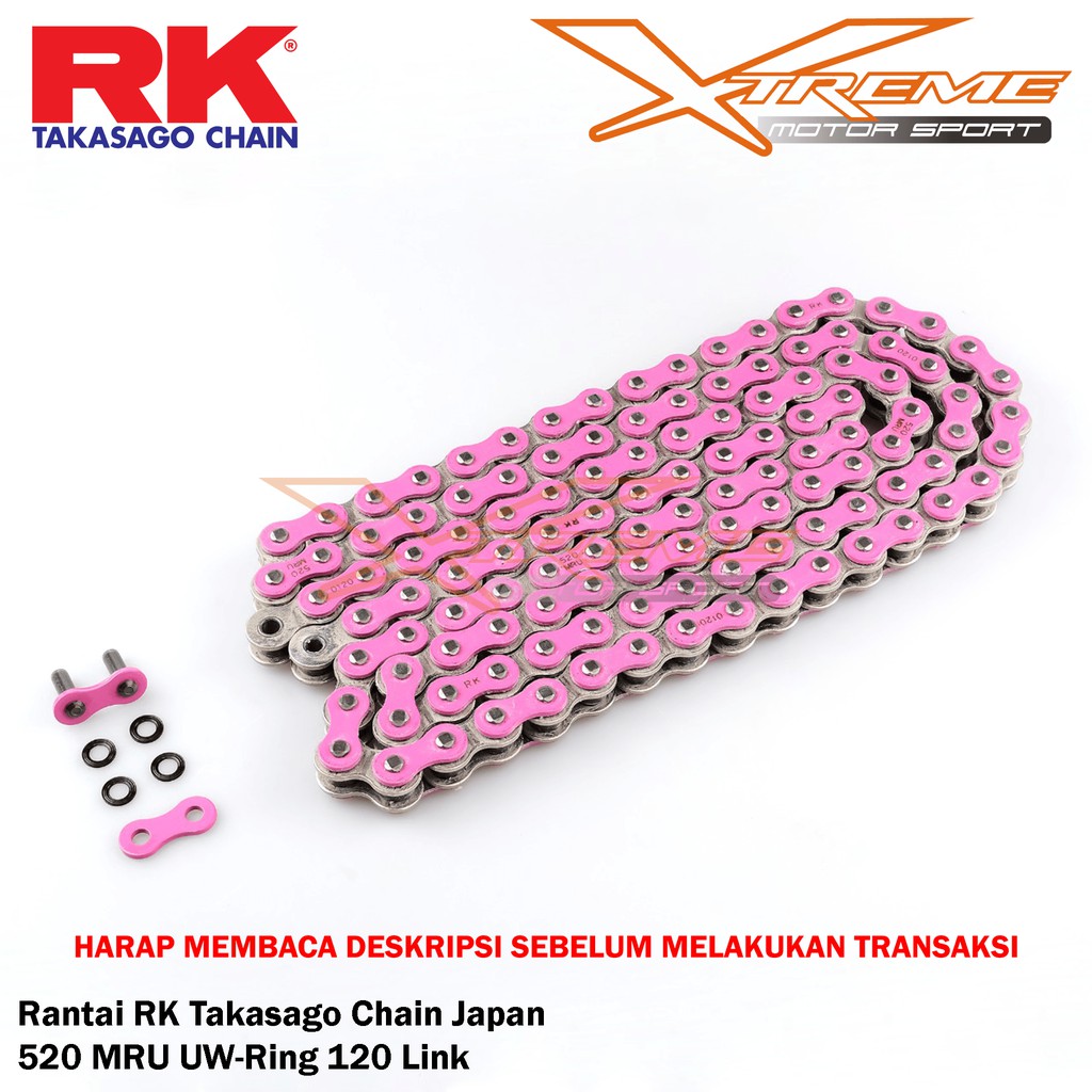 Rantai RK Japan Chain 520 MRU UW-Ring 120L Ninja 250 ER6 Z250 R25 MT25 CBR