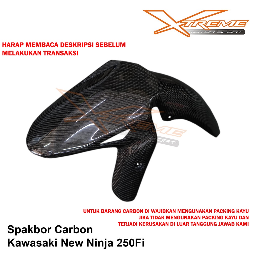 Spakbor Depan Carbon or Karbon ZX25R / Ninja 250Fi NEW / OLD / R25 / MT25 NEW / OLD / CBR 250RR