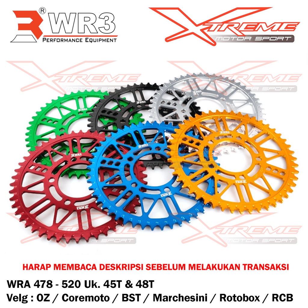 Gear Belakang WR3 Kawasaki ZX25R WRA 2090 - 520 For Velg Racing