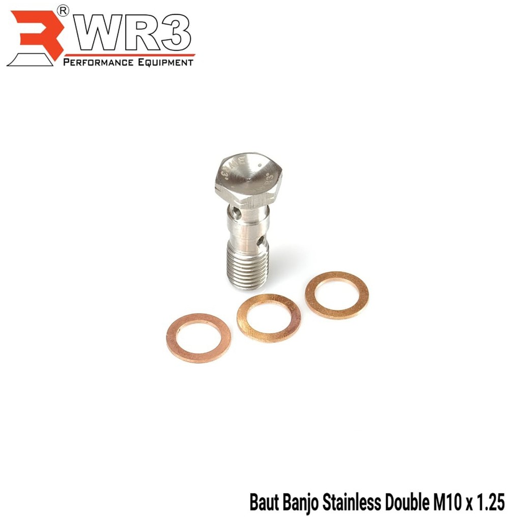 Baut Double Drat Halus / Drat Kasar WR3 Untuk Master Rem Dan Kaliper Depan Universal