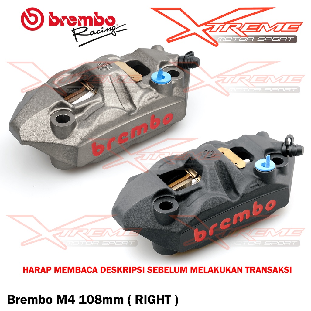 Kaliper Brembo Radial Monoblock M4 108 / 100 mm Sebelah Kanan Only Original Brembo Italy