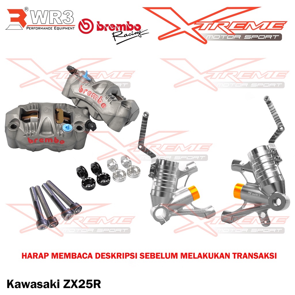 Paket Double Disk Kaliper Brembo GP4RS 108mm With Bottom Shock WR3 ZX25R