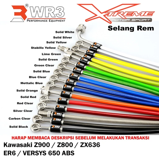 Image of Selang Rem Motor WR3 Depan Belakang Z900 Z800 ZX636 ER6 Versys 650 ABS
