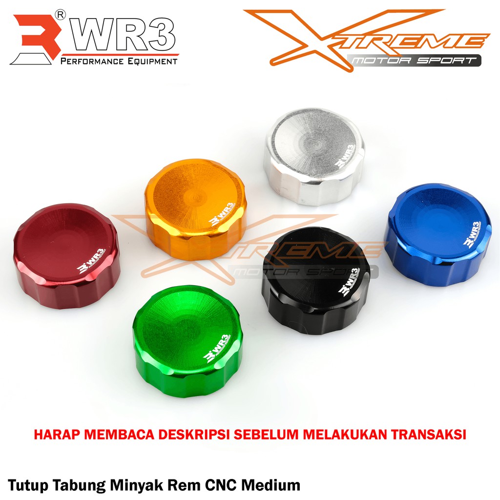Tutup Tabung Minyak Rem CNC Medium WR3 utk Tabung Belakang ORI Ninja 250 Fi R25 ZX25R