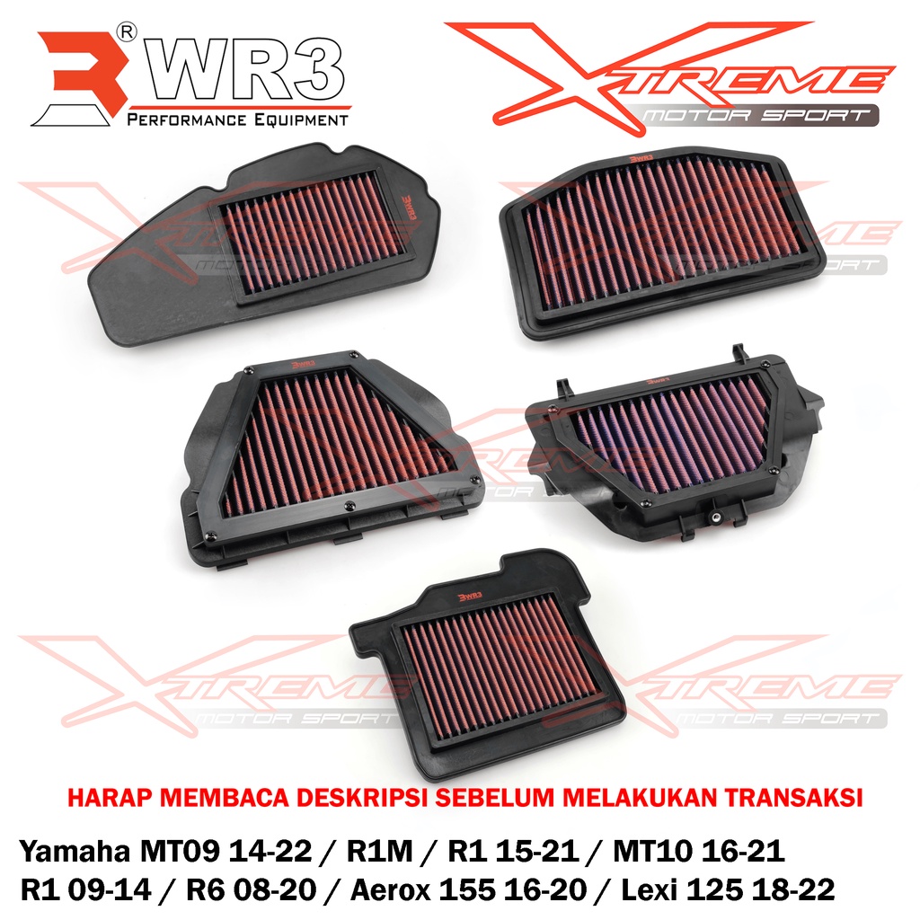 Air Filter Udara Racing WR3 R1 R6 R1M MT10 MT09 Aerox Nmax 155 OLD Lexi 125