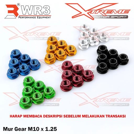 Image of Mur Gear / Sprocket Nuts WR3 M10 10mm Universal R25 ZX25R Ninja CBR