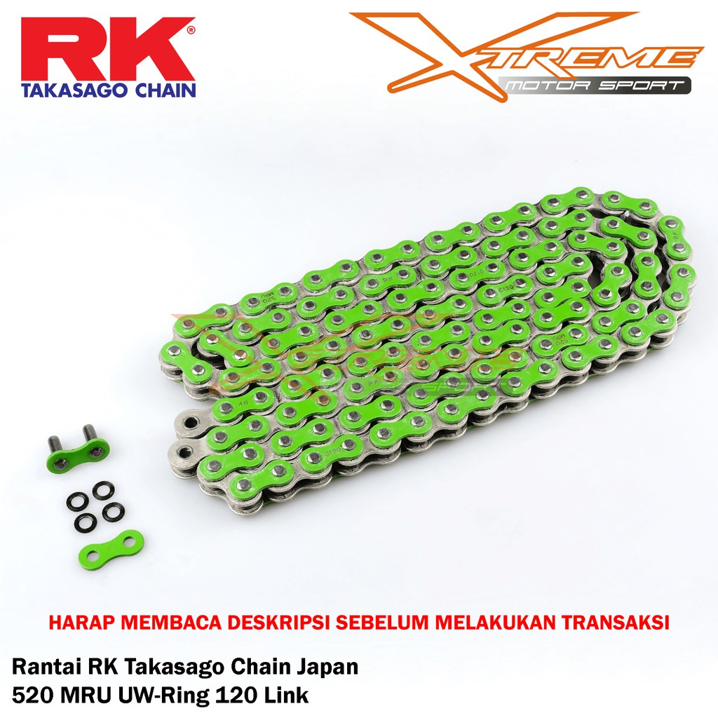 Rantai RK Japan Chain 520 MRU UW-Ring 120L Ninja 250 ER6 Z250 R25 MT25 CBR