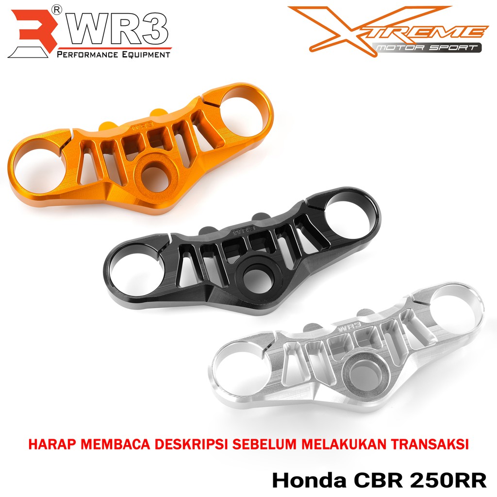 Segitiga Stang Triple Clamp WR3 CBR 250 RR Black silver