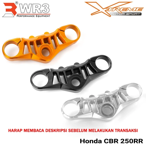 Image of Segitiga Stang Triple Clamp WR3 CBR 250 RR Black silver