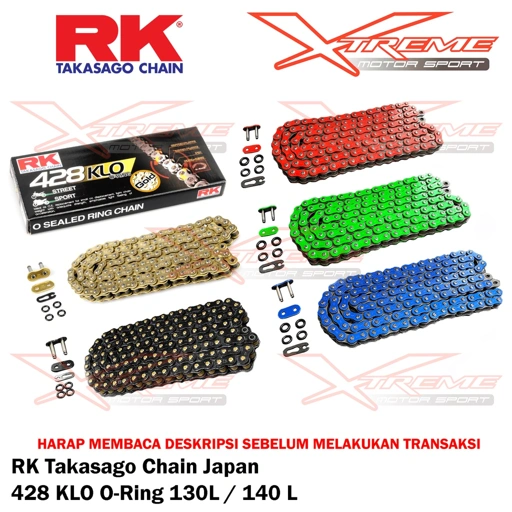 Image of Rantai RK Japan Chain 428 KLO O-Ring 130L Ninja 150 R R15 KLX 150 CRF 150