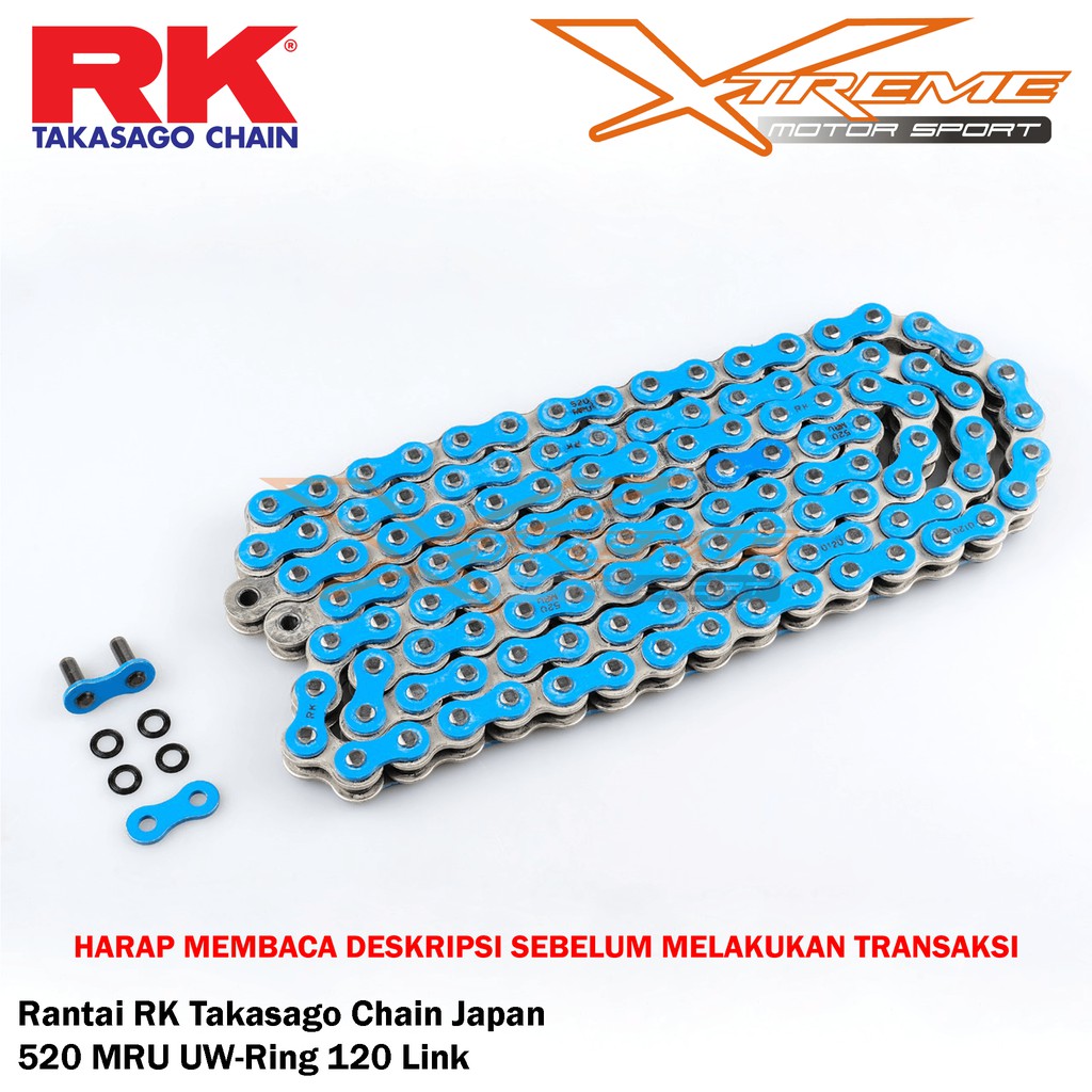 Rantai RK Japan Chain 520 MRU UW-Ring 120L Ninja 250 ER6 Z250 R25 MT25 CBR