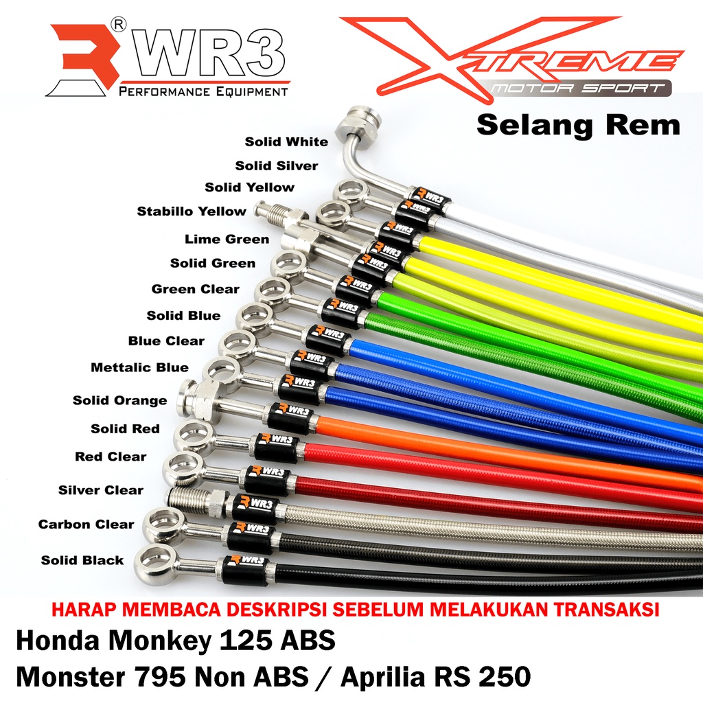 Selang Rem WR3 Monkey 125 ABS / Ducati Monster 795 / Aprilia RS 250