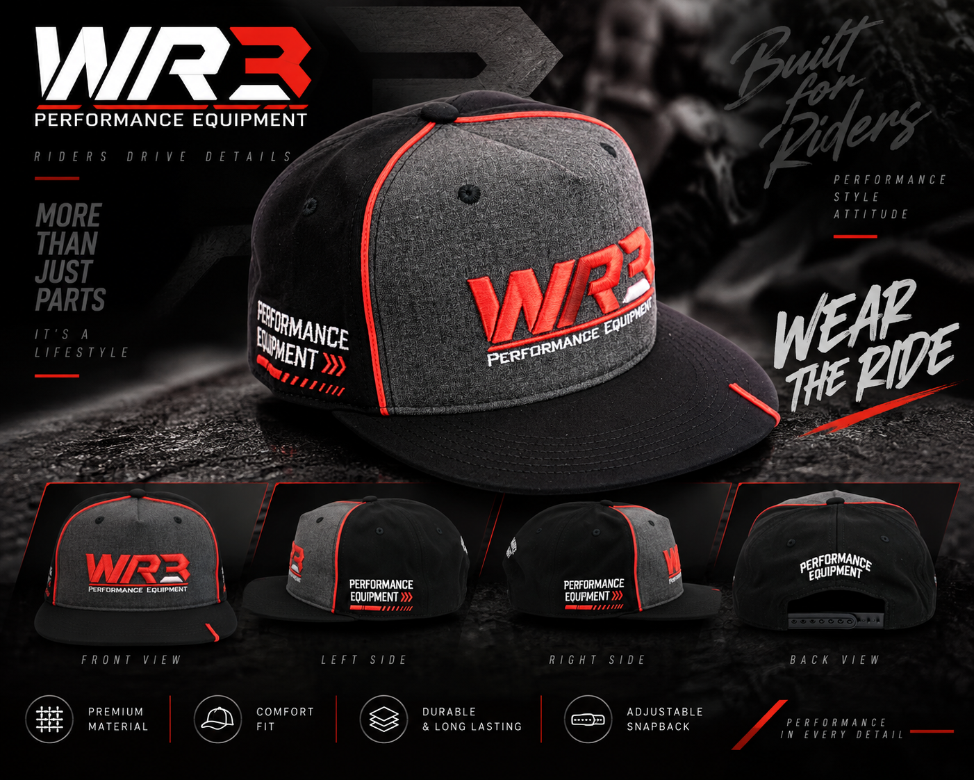Topi / Cap WR3 Premium Snapback Dewasa WR3 Official Merchandise