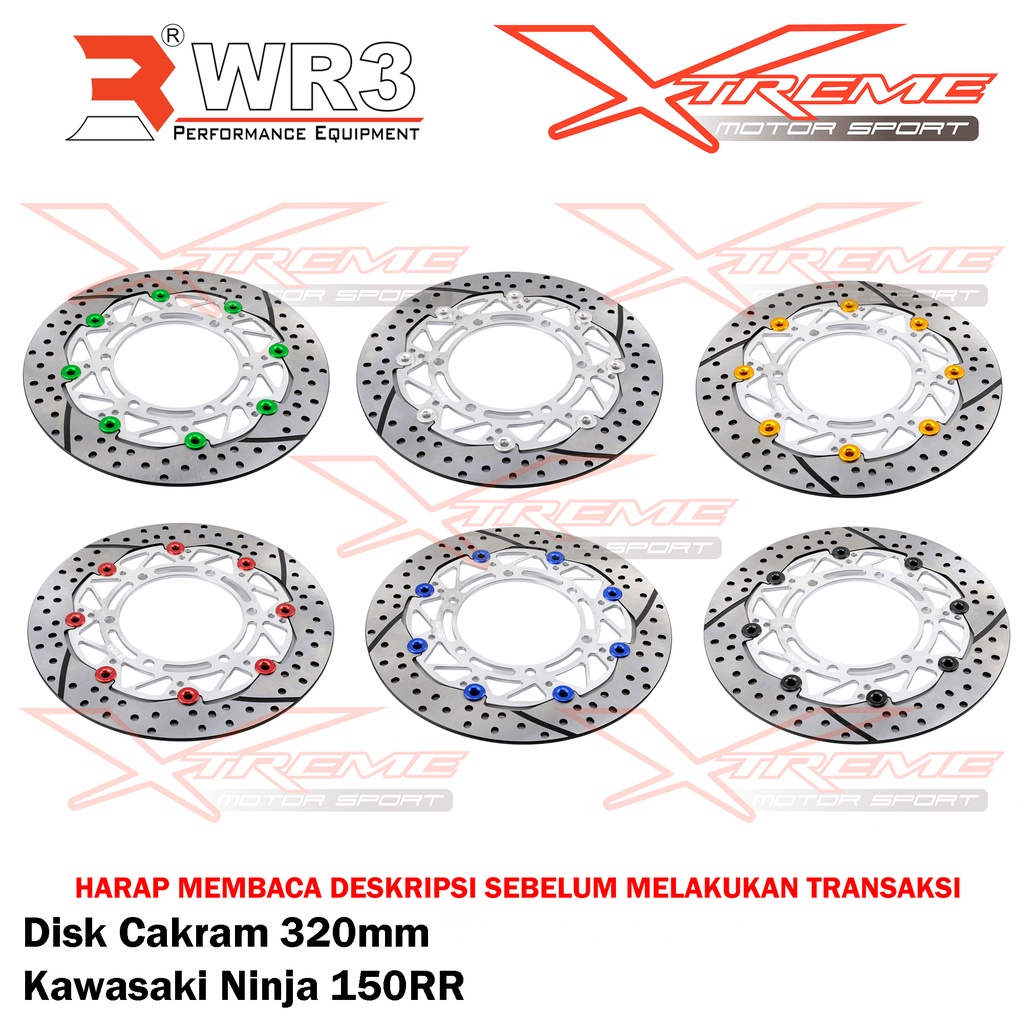 Disk Brake Cakram Piringan Depan WR3 Untuk Ninja 150RR 150 RR / Ninja 250 FI Z250 Old / KTM Duke / RC 200 / 250 390