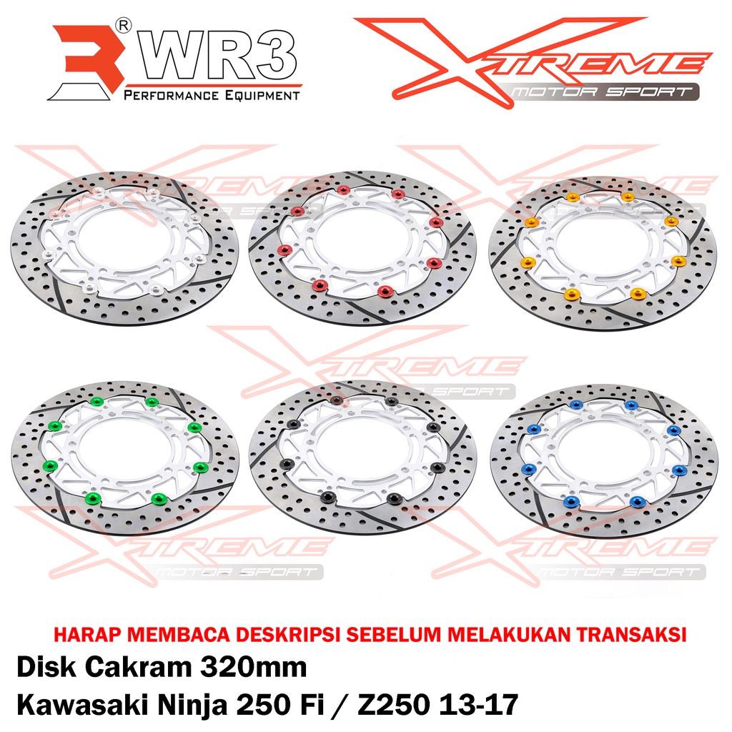 Disk Brake Cakram Piringan Depan WR3 Untuk Ninja 150RR 150 RR / Ninja 250 FI Z250 Old / KTM Duke / RC 200 / 250 390