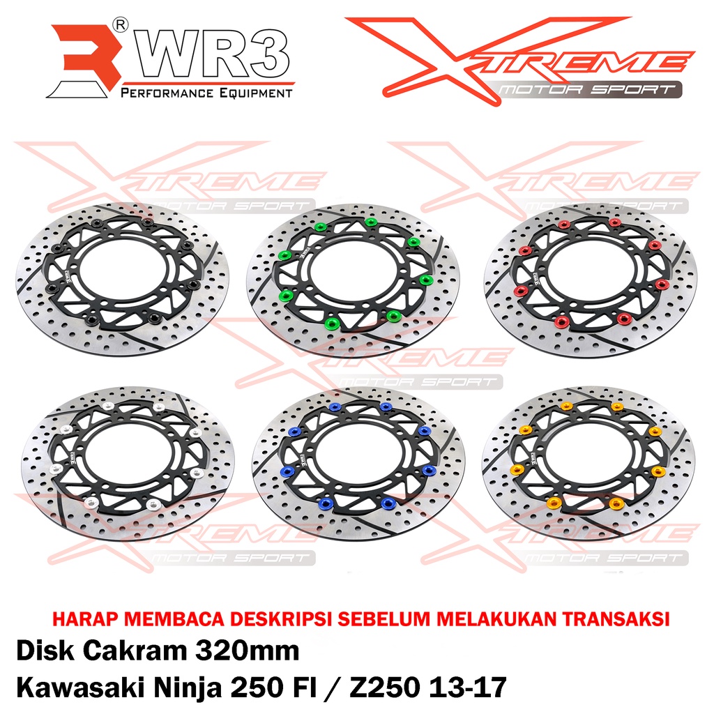 Disk Brake Cakram Piringan Depan WR3 Untuk Ninja 150RR 150 RR / Ninja 250 FI Z250 Old / KTM Duke / RC 200 / 250 390