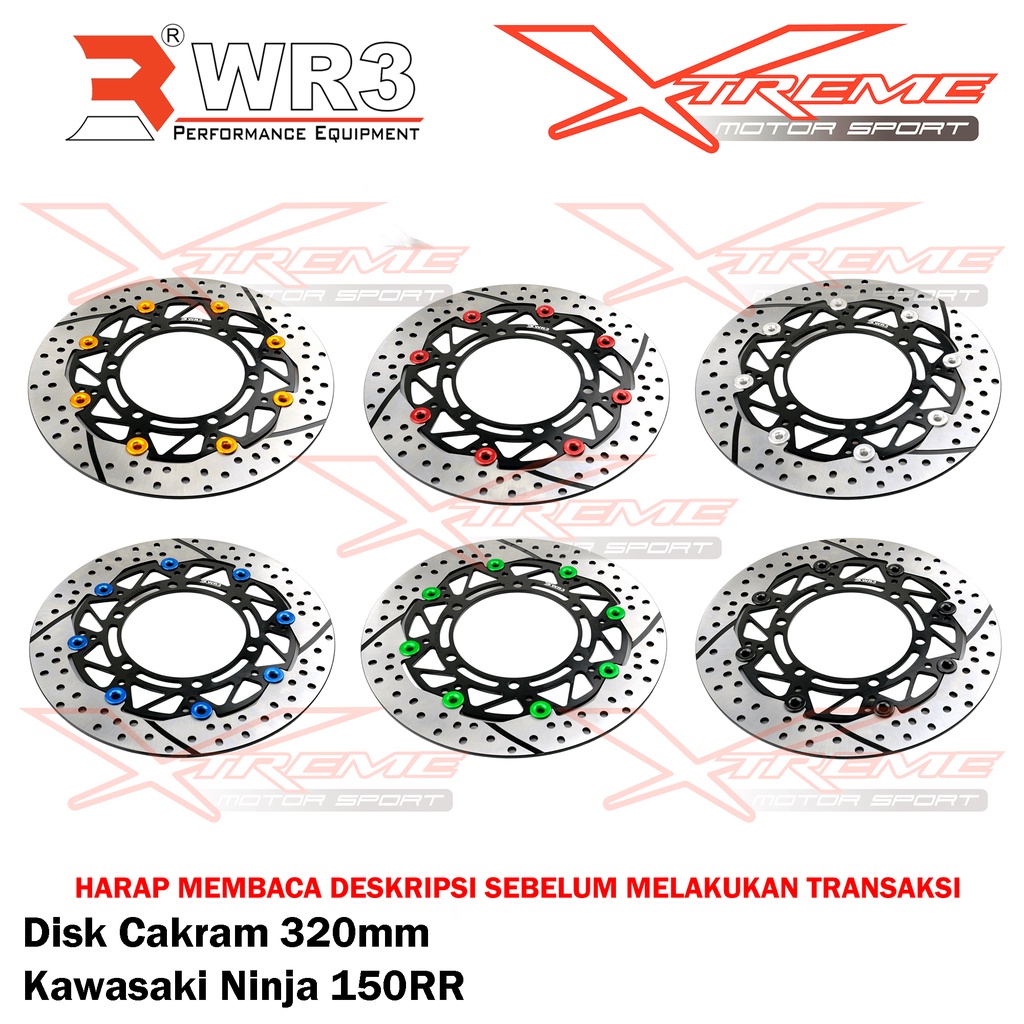 Disk Brake Cakram Piringan Depan WR3 Untuk Ninja 150RR 150 RR / Ninja 250 FI Z250 Old / KTM Duke / RC 200 / 250 390