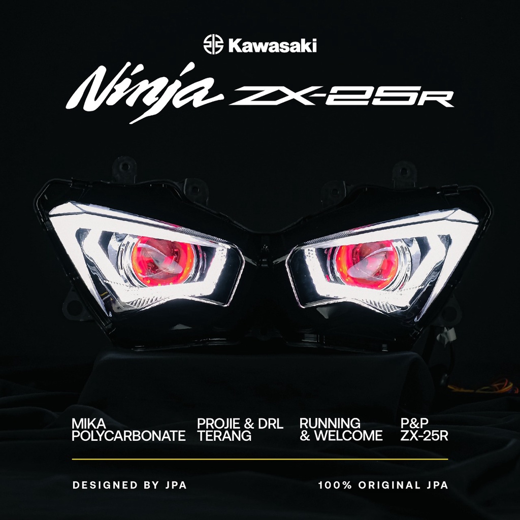 Headlamp Projector Projie Lampu Depan JPA Ninja New ZX6R ZX25R DRL LED