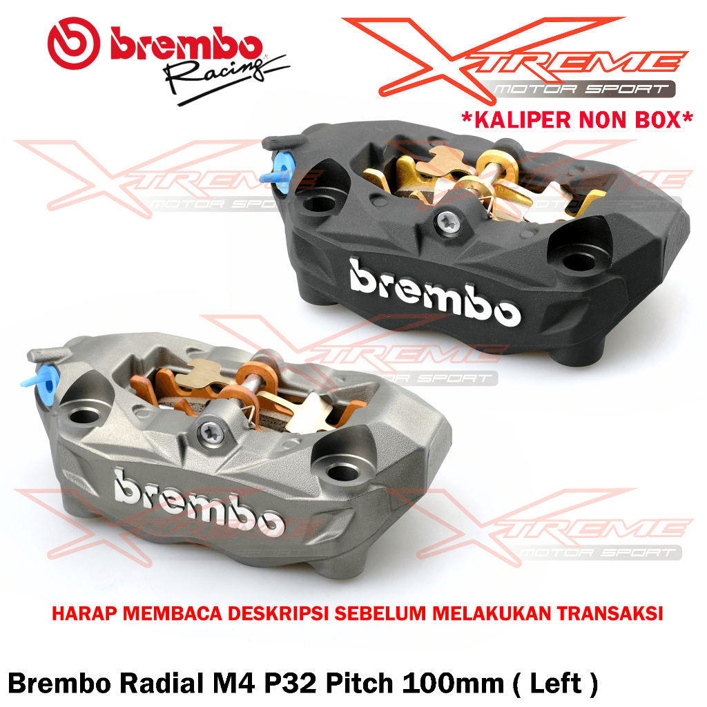 Kaliper Brembo Radial Monoblock M4 P32 100 mm Sebelah Kanan / Kiri Universal Original Brembo Italy
