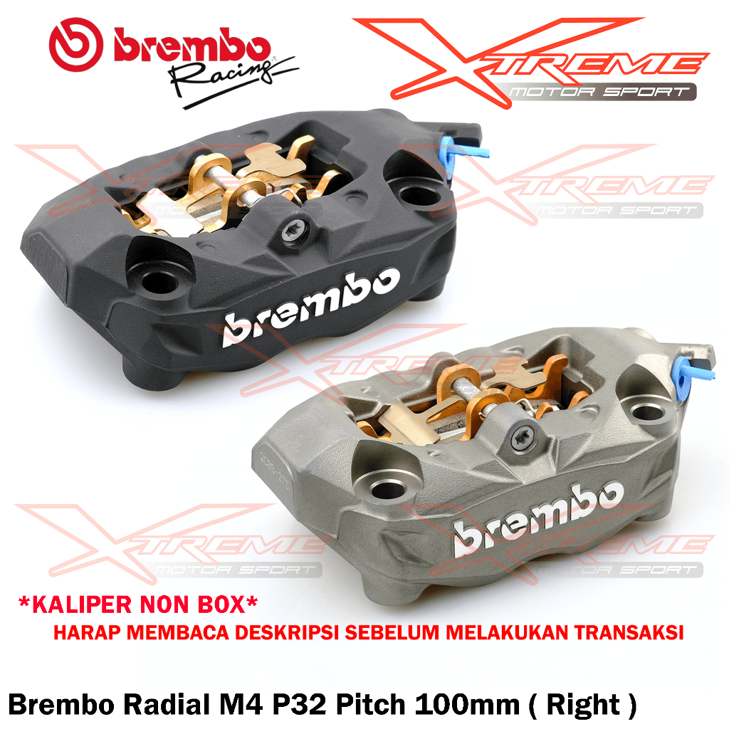 Kaliper Brembo Radial Monoblock M4 P32 100 mm Sebelah Kanan / Kiri Universal Original Brembo Italy