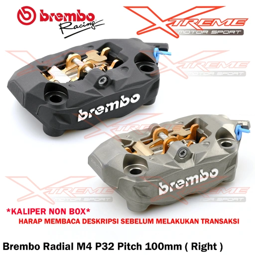 Image of Kaliper Brembo Radial Monoblock M4 P32 100 mm Sebelah Kanan / Kiri Universal Original Brembo Italy