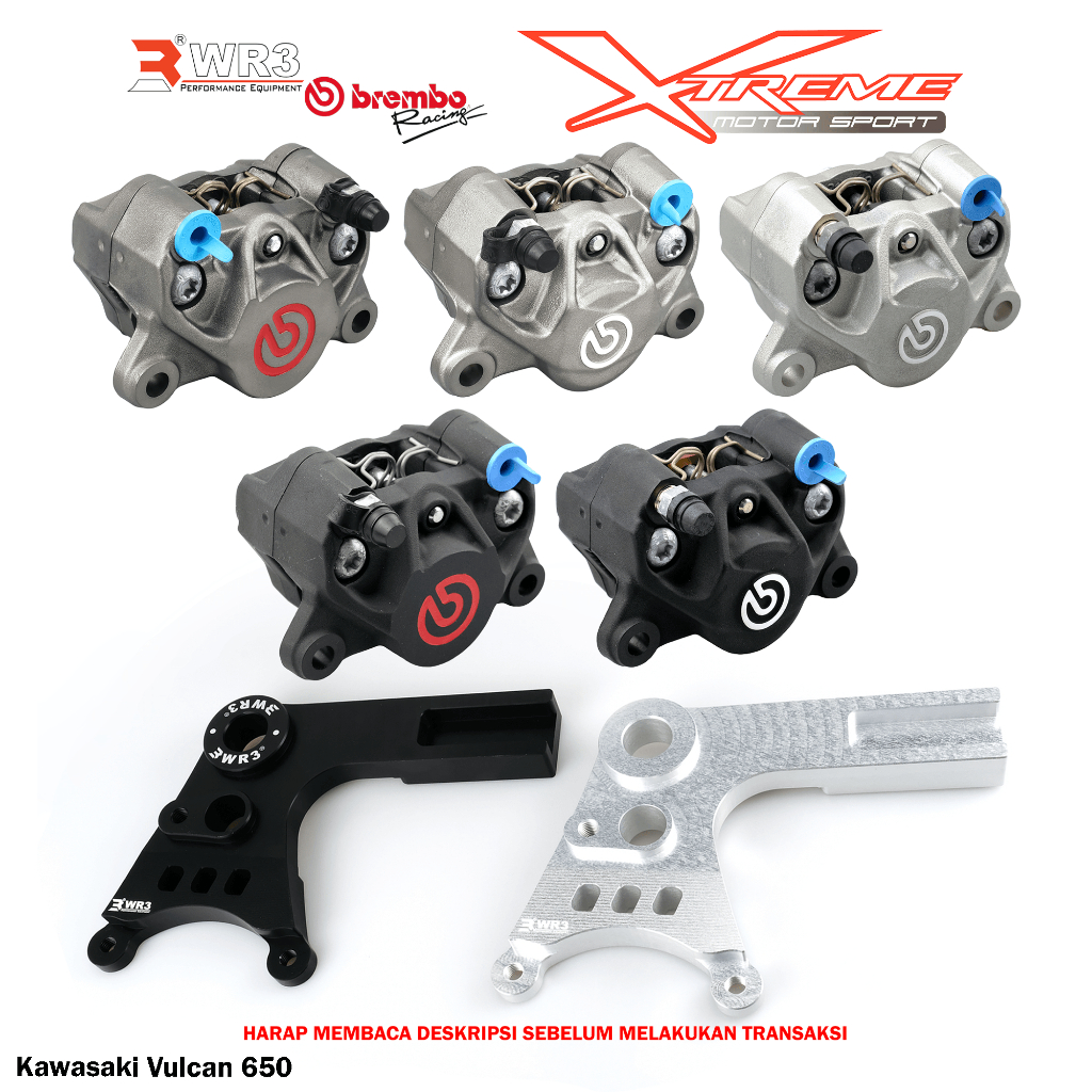 Breket Kaliper WR3 With Br3mbo 2P Z1000 / Z650 / Ninja / Versys / Vulcan 650 / TMAX